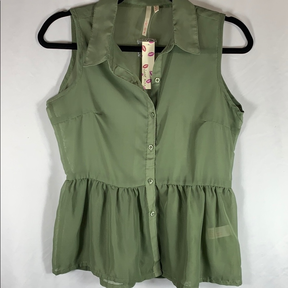 Last Kiss Sheer Peplum Top